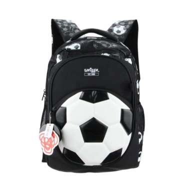 Tas Ransel Anak Sekolah Motif Bola Cocok untuk SD SMP SMA SMK Cowok Keren Hitam