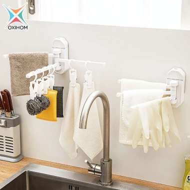 Oxihom Gantungan Baju Tempel Dinding Jemuran Tempel Plastik Gantungan Tas Gantungan Tempel Gantungan