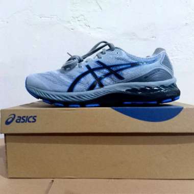 SEPATU LARI PRIA ASICS GEL NIMBUS 23 PIEDMONT GREY/ELECTRIC BLUE ORIGINAL 43.5