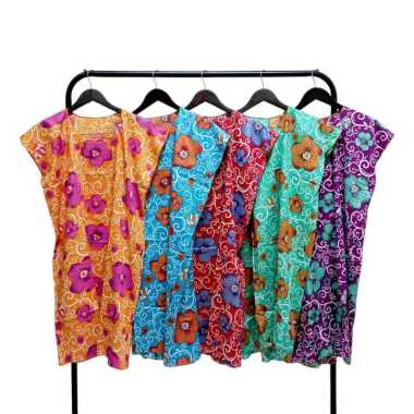 Daster Batik Rayon Wanita Kekinian Remaja & Busui Friendly Termurah Daster Midi Random