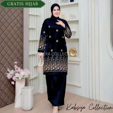 SET TUNIK KURUNG MELAYU ZARINA SET TUNIK BAJU KURUNG SETELAN TUNIK BAHAN SATIN BRIDAL KAWASAKI Hitam
