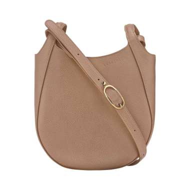 Longchamp Le Foulonné Small Grained Crossbody Bag Biscuit