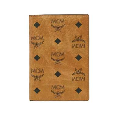 MCM Mini Aren Card Wallet Visetos Monogram Cognac