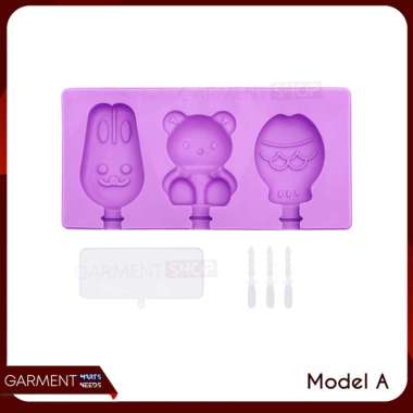 Cetakan Es Krim Silikon Karakter Bentuk Lucu Popsicle Cetakan Silicon Ice Cream Kue Jelly Mold Cokel