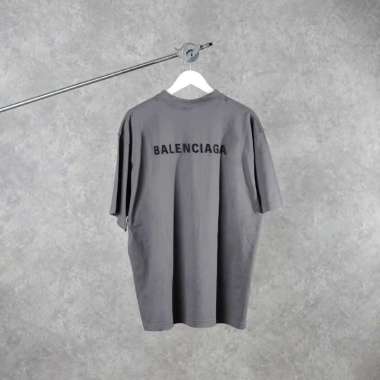 Kaos BALENCIAGA TEXT BACK BLACK SMOKE GREY TSHIRT 100% ORIGINAL S