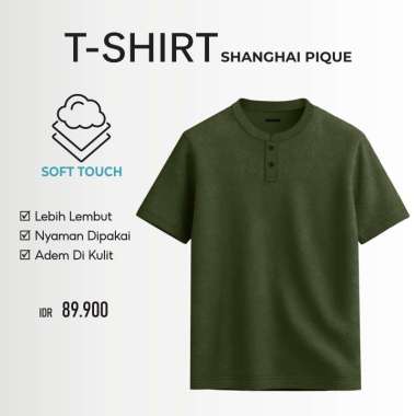 Aerostreet T Shirt Pique Shanghai Leon Olive Man Kaos Tshirt KAAAA M
