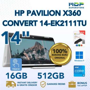 LAPTOP HP PAVILION X360 CONVERT 14-EK2111TU (SILVER) INTEL CORE 5 16/512GB ON BOARD 512GB INTEL INTE