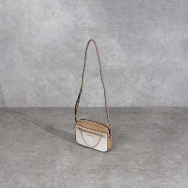 Tas MICHAEL KORS MK MONOGRAM SHW GRADIENT WHITE BEIGE CHAIN CAMERA BAG 100% ORIGINAL Size 23X5X15CM