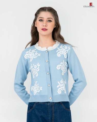 Elizabeth Clothing - Cardigan Rajut Floral 0559-3264 Pink