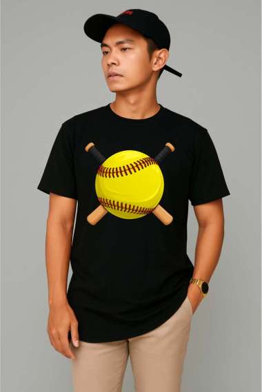 Kaos Pria Premium Motif 3Dimensi Softball Animasi Tshirt Oblong Laki Hc0732 By hans & co sage S