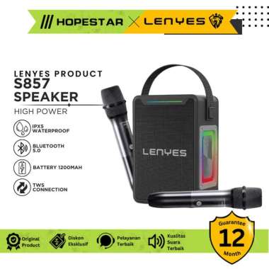 Lenyes S-857 KTV Speaker Bluetooth Portable Wireless RGB light DSP Stereo FM Radio High Power TWS