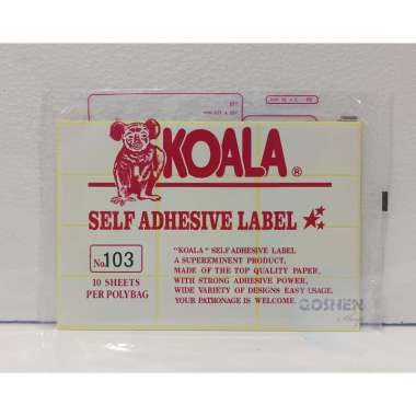 Label Undangan Nama Harga Merk KOALA 103 107 112 121 103