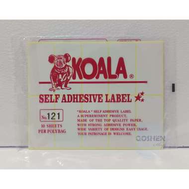 Label Undangan Nama Harga Merk KOALA 103 107 112 121 121