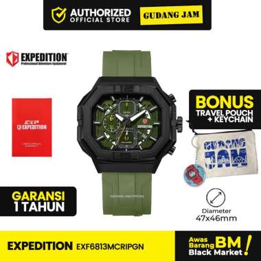 Jam Tangan Pria Analog Expedition E 6813 MCR Series Cronograph Army Green