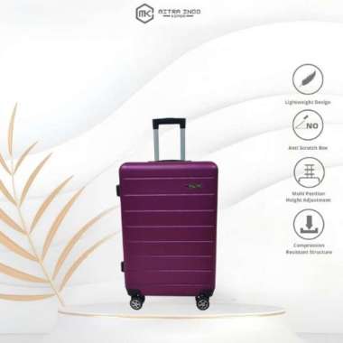 Polo Vienna 001 Size 24 Inch Koper Bagasi Premium Fiber Kekinian Ungu Tua