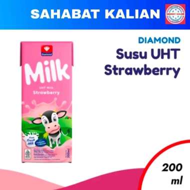 Susu Uht Diamond Milk 200ml 1 Karton Isi 24 STRAWBERRY