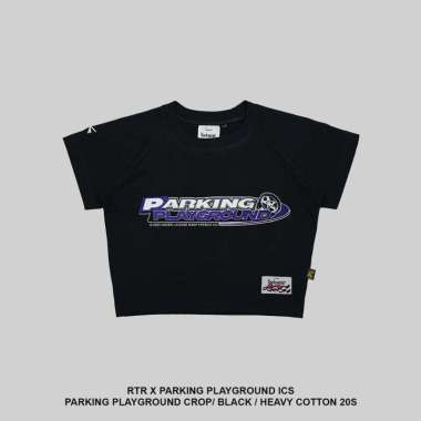 RAWTYPE RIOT Parking Playground Crop Tee - Black (Women) M