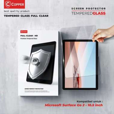 COPPER Tempered Glass Full Clear untuk Microsoft Surface Go 10,5 inch / Pro 12,3 inch / 13 inch - X