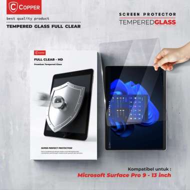 COPPER Tempered Glass Full Clear untuk Microsoft Surface Go 10,5 inch / Pro 12,3 inch / 13 inch - X 