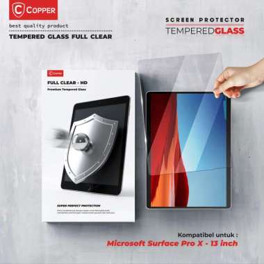 COPPER Tempered Glass Full Clear untuk Microsoft Surface Go 10,5 inch / Pro 12,3 inch / 13 inch - X 