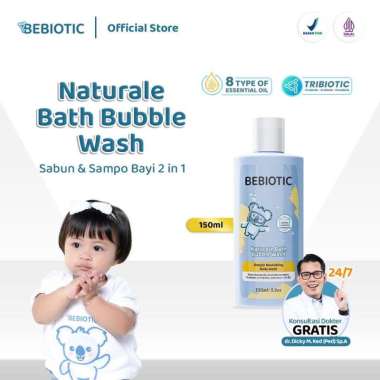Bebiotic Naturale Bath Bubble Wash 150Ml - Sabun Mandi Bayi Tanpa Sls Dengan Chamomile Ceramide Comp