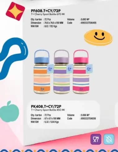 T+ CHERRY SPORT Botol Minum Anak 450 ML / Tumblr Anak