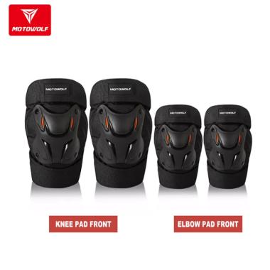 Motowolf Knee Pad Elbow Pad Motor Kneepad Futsal Deker Protector SIKU + LUTUT Black