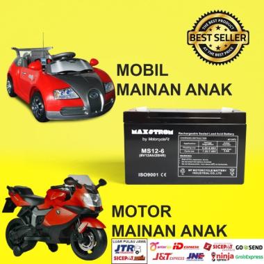 Aki Mainan Mobil Anak 6V 12Ah MAXSTROM MS12-6 BERKUALITAS