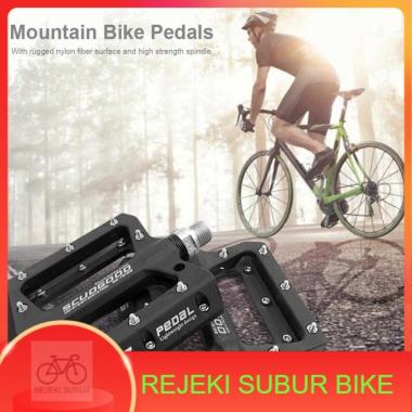 Pedal Sepeda MTB SCUDGOOD Tapak Lebar Bearing Mountain Bike Nylon Hitam