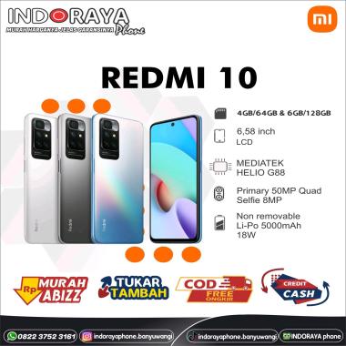 Xiaomi Redmi 10 2022 | 4GB / 64GB | 4/64 GB | 6GB / 128GB | 6/128 GB | Pebble White - Garansi Resmi 