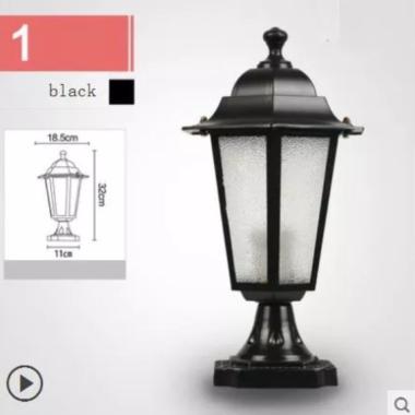 Lampu Pilar Pagar/Lampu Pagar Taman Waterproof Hitam