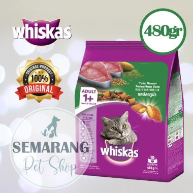 Cat Food WHISKAS Adult Tuna 480gr Makanan Kucing Kering Tuna 480 gram