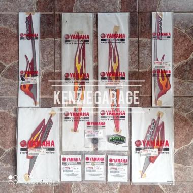 Stiker Striping Graphic Yamaha Mio Sporty Merah Marun 2006 Original