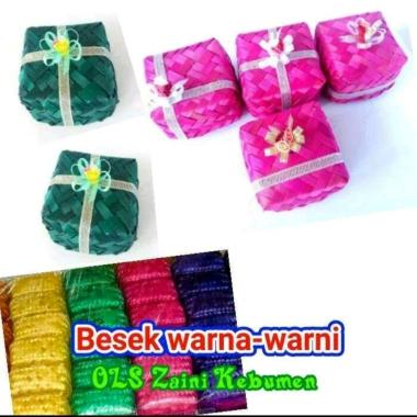 Besek bambu warna warni, 10 PASANG, catering, nasi, snack, 20x20 cm