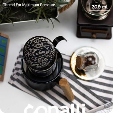 VIETNAM DRIP 200ML CONALLI KOPI STAINLESS DRIPPER VIETNAM 200 ML BLACK - LORENA