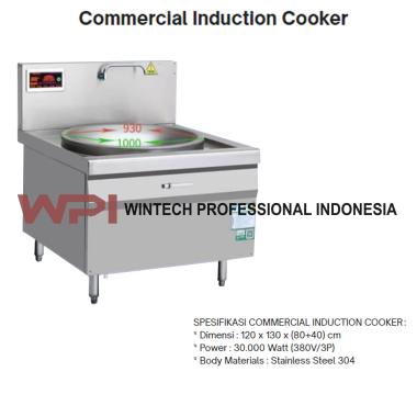 Wintech WTH-IC-30 Commercial Induction Cooker Kompor Listrik Standing - Kompor Listrik Komersial Untuk Resto, Hotel, Cafe Stainless Steel