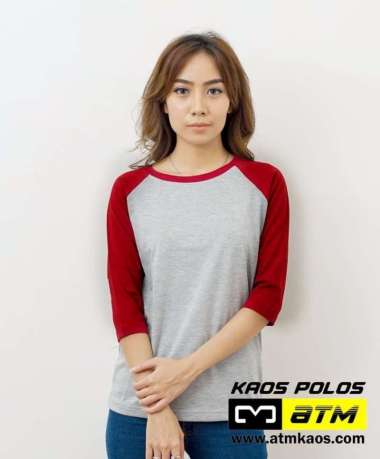 Kaos Polos Raglan Anak-anak size 1s/d 3 - unisex size 1 putih merah