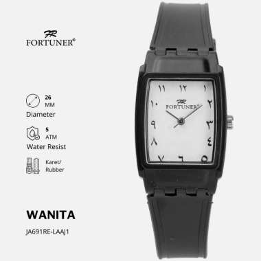 Fortuner Jam Tangan Wanita Analog Angka Arab Tahan Air Karet Alia Putih Angka