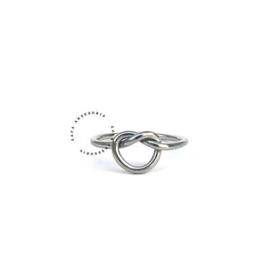 Zafa Cincin Titanium Wanita Fashion Anti Karat - Love 6 Silver