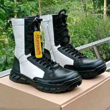 sepatu PDL provos TNI hitam putih model okley kulit 42 hitam putih