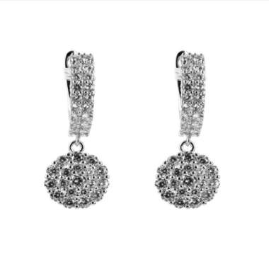 Dparis Anting Jepit Bulat Mata Zircone JAM4800