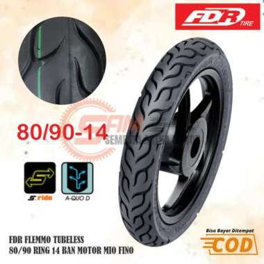 Ban Luar FDR 80/90 Ring 14 Flemmo Tubeless Depan Motor Matic Mio Fino