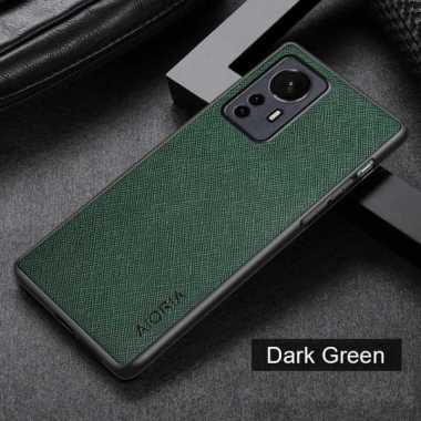 XIAOMI 12 PRO CASE CANVAS CROSS PATTERN PREMIUM XIAOMI 12 PRO HIJAU