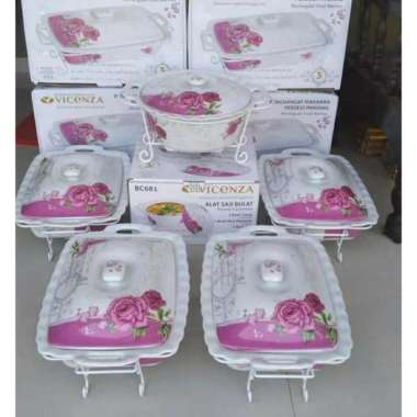 Prasmanan vicenza motif Eternity/basi perasmanan keramik 1 set isi 5 motif bunga Packing kayu
