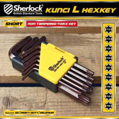 SHERLOCK KUNCI L SET BINTANG 9 PCS MM (PENDEK) / KUNCI L TORX SET