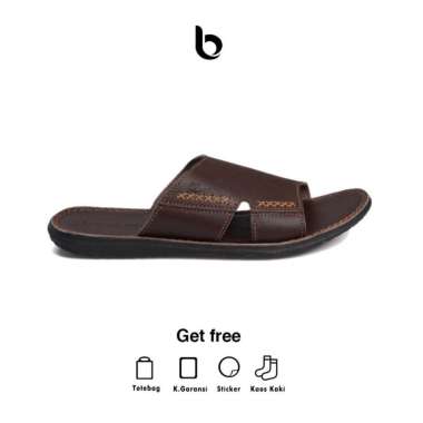 BARLIN - Sandal Kulit Pria - Bharata Brown 40