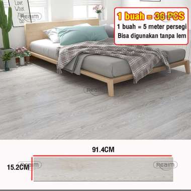 Parket Sitiker Lantai VINYL ANTI Abu-abu muda-36PCS