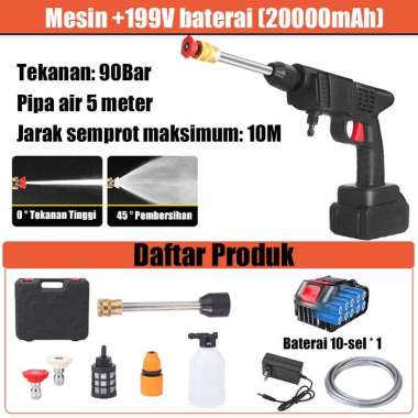 Alat steam cuci motor mobil Jet C 199V+1 battery+box