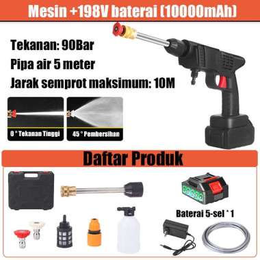 Alat steam cuci motor mobil Jet C 198V+1 battery+box