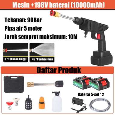 Alat steam cuci motor mobil Jet C 198V+2 battery+box
